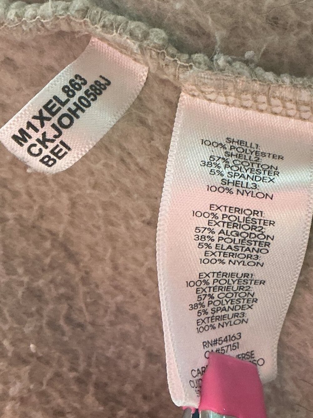 Calvin Klein L Tan Sherpa Teddy Fleece Full Zip Jacket Cozy Fall Winter - Picture 13 of 13